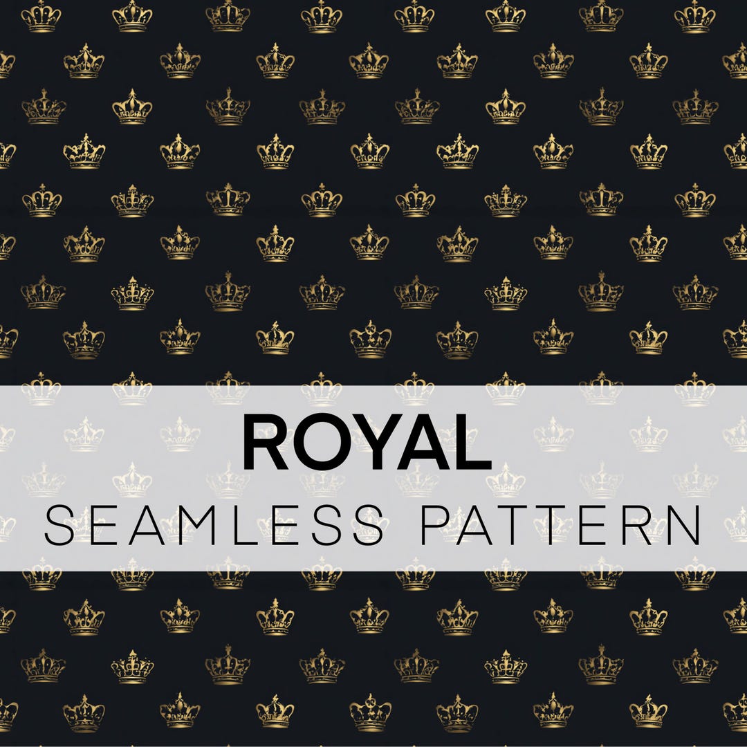 Modern Royal Pattern Gold Crown Royal Pattern, Seamless Design (digital Download) - Etsy