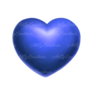 Heart Clipart, Blue Heart PNG, Valentines Day, Digital Download