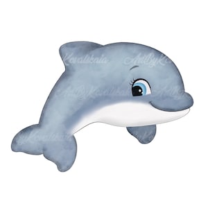 Watercolor Dolphin, Dolphin PNG, Watercolor Clipart, Digital Download