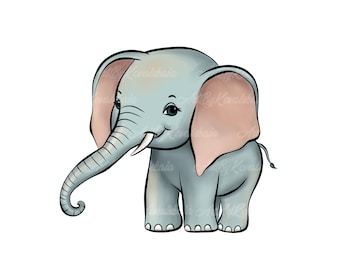 Clipart éléphant, éléphant PNG, téléchargement numérique