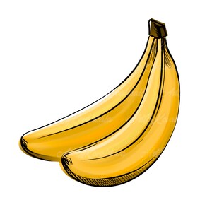 Bananas Clipart, Banana PNG, Fruits Clip art, Digital Download