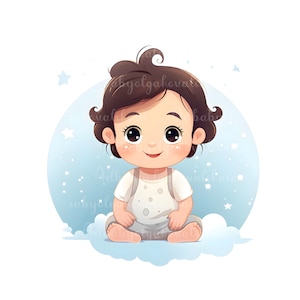 Baby Boy PNG, Cute Boy Clip art, Baby Shower Clipart, Digital Download