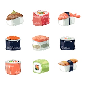 Sushi SVG EPS, Sushi Clipart, Digital Download