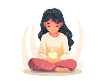 Praying Girl Clipart, Faith Prayer Clipart, Woman PNG, Digital Download