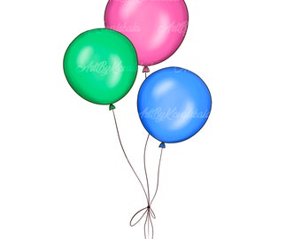 Balões PNG, balões clipart, download digital