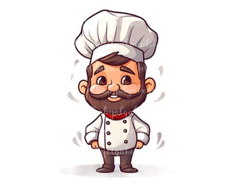Chef PNG, Cute Chef, Cook Clipart, Digital Download