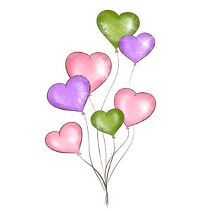 Valentines Day, Balloons PNG, Hearts PNG, Valentines Day Clipart, Digital Download