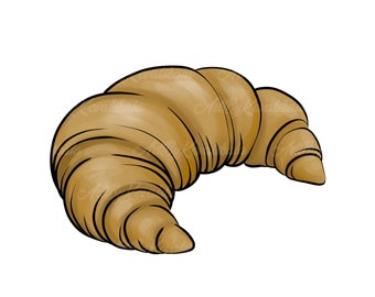 Croissant PNG, Croissant Clip art, Paris Clipart, Digital Download