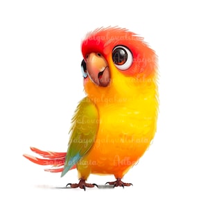 Parrot Clipart, Cute Parrot PNG, Digital Download