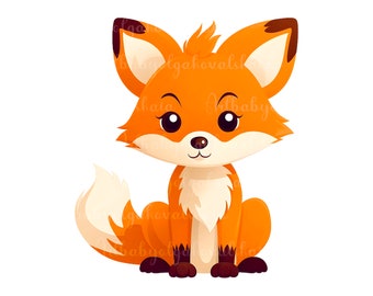 Fox Clipart, Cute Fox, Clipart, PNG, Fox, Digital Download