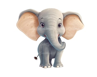 Elefant Clipart, Elefant PNG, Digital Nedladdning