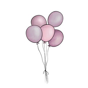 Balloons PNG, Pink Balloons Clip art, Birthday Clipart, Digital Download