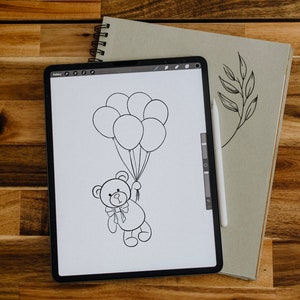 Teddy Bear, SVG, PNG, Teddy Bear Coloring Page, Digital Download, Commercial Use
