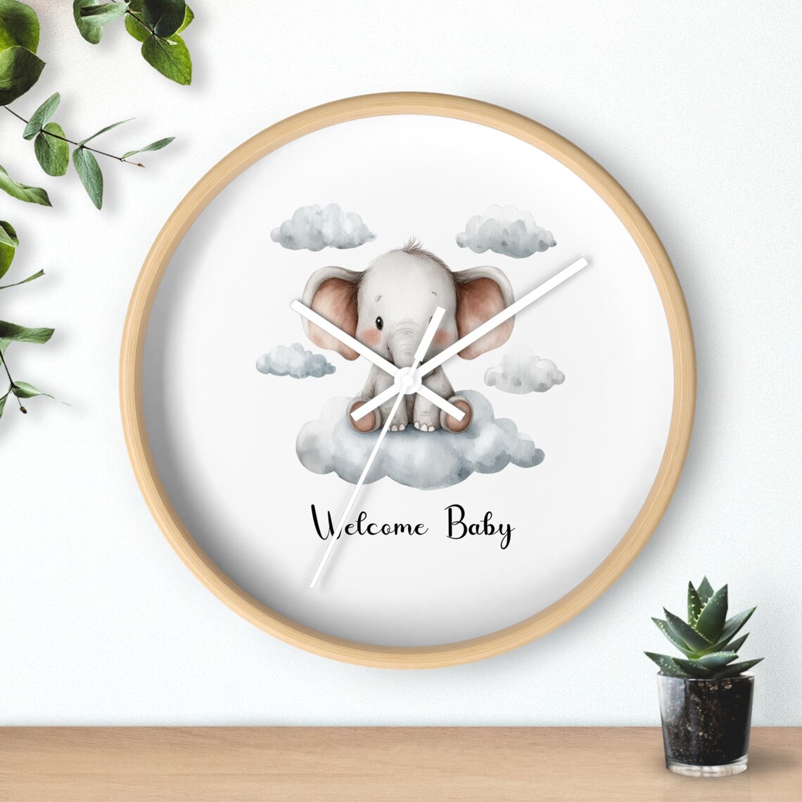 Watercolor Elephant Clipart: Baby Shower PNG, Welcome Baby (digital ...