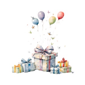 Gift Box PNG, Birthday Gift Clipart, Present, Digital Download