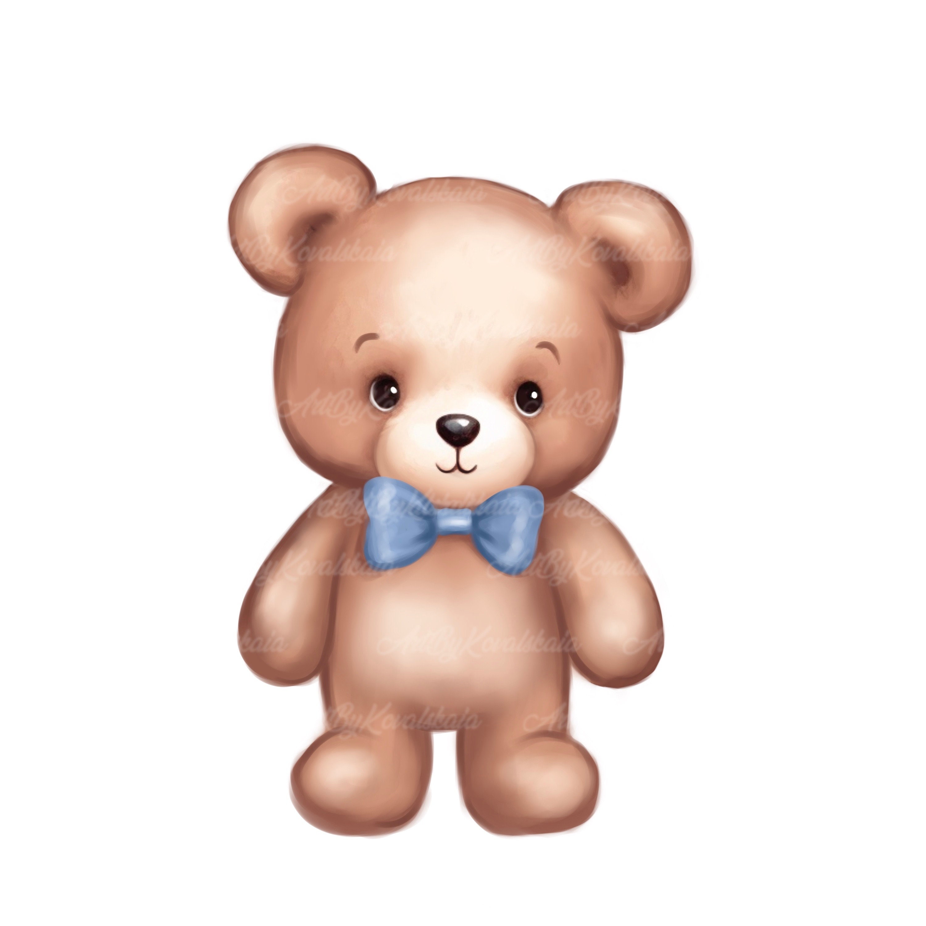 Teddy Bear Clipart, Cute Bear PNG, Baby Shower Boy, Digital Download Etsy