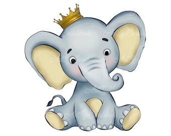 Elefant Clipart, Elefant PNG, Digital Nedladdning