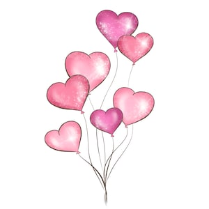Valentinstag, Ballons PNG, Herzen PNG, Valentinstag Clipart, digitaler Download