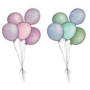 Balloons PNG, Balloons Clip art, Birthday Clipart, Digital Download