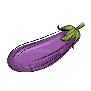 Eggplant Clipart, Eggplant PNG, Vegetable Clip art, Digital Download