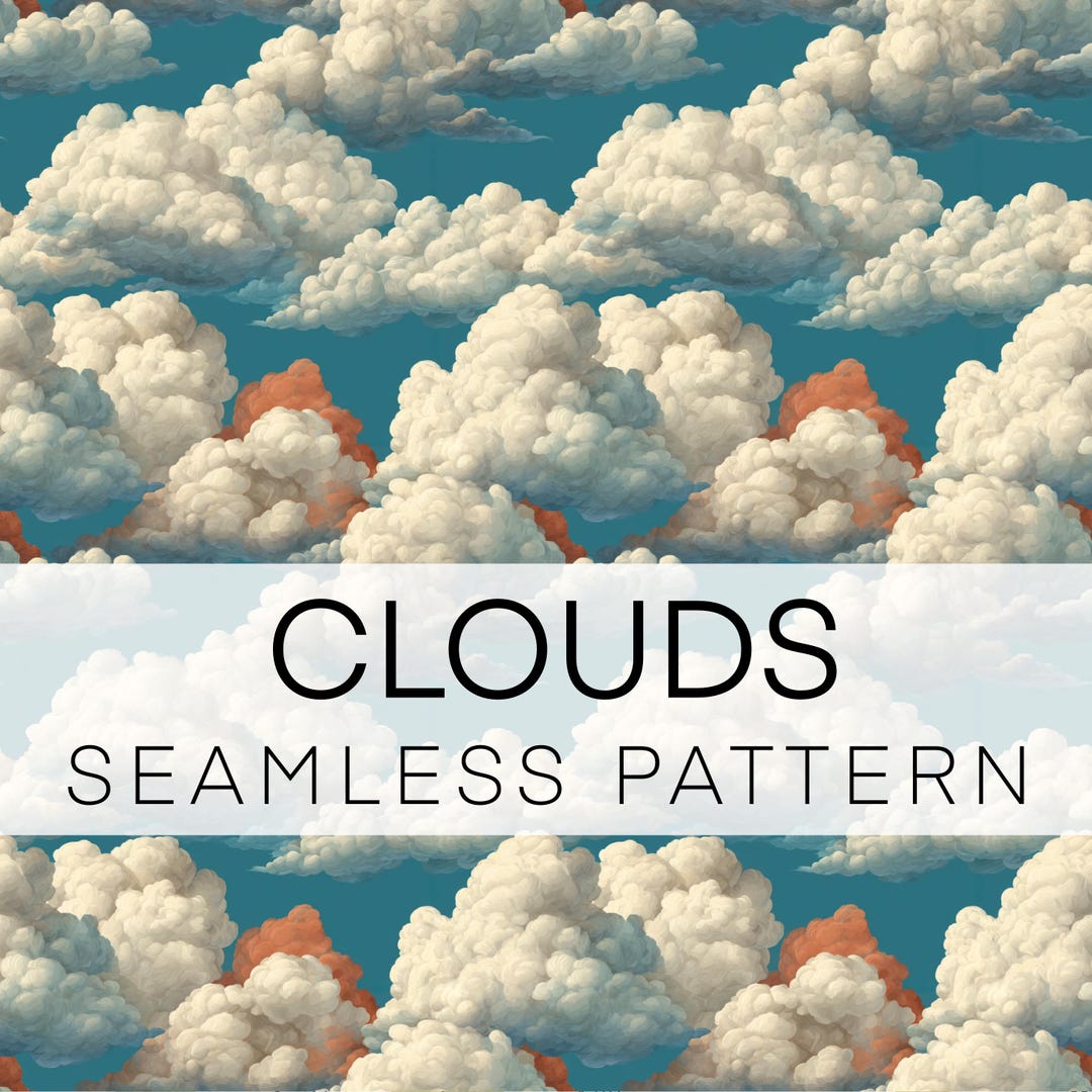 Clouds Pattern, Seamless Digital Pattern, Sky, Wrap, DIGITAL DOWNLOAD ...