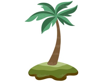 Palm Tree Clipart: Tropical Island PNG (Digital Download)
