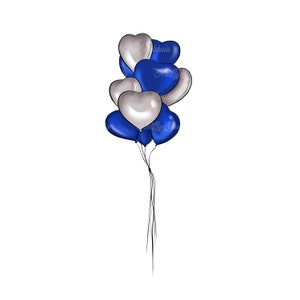 Balloons PNG, Heart Balloons Clipart, Digital Download