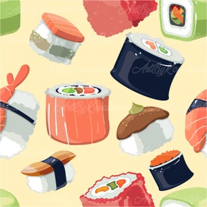 Sushi SVG, EPS, Sushi Clipart, Digital Download
