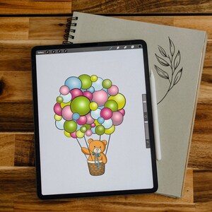 Teddy Bear, SVG, PNG, Air Balloon, Teddy Bear Clipart, Digital Download, Commercial Use