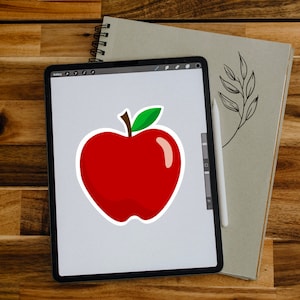 Red Apple, SVG, PNG, Apple Clipart, Apple Sticker, Digital Download