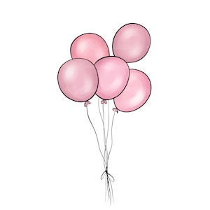 Balloons PNG, Pink Balloons Clip art, Birthday Clipart, Digital Download