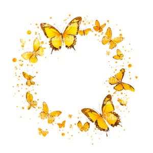Butterfly Clipart, Watercolor Butterflies PNG, Frame, Digital Download