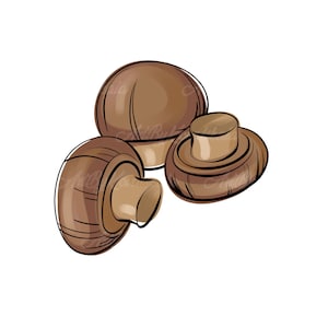 Mushrooms Clipart, Champignons PNG, Mushrooms Clip art, Digital Download