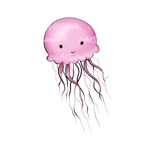 Jellyfish Clipart, Jellyfish PNG, Digital Download