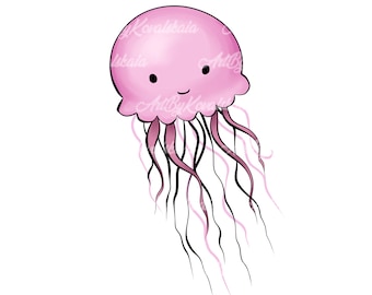 Jellyfish Clipart, Jellyfish PNG, Digital Download