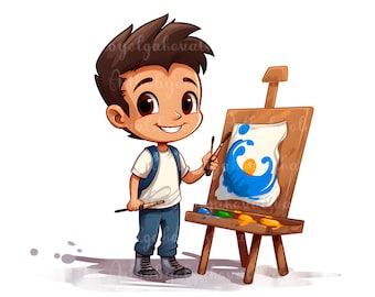 Artist PNG, Cute Artist Clipart, Digital Download