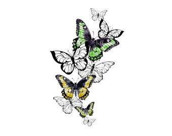 Butterfly Clipart, Watercolor Butterflies PNG, Digital Download