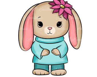 Bunny Clipart, Cute Bunny PNG, Rabbits, Digital Download - Etsy