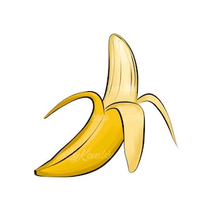 Banana Clipart, Banana PNG, Fruits Clip art, Digital Download