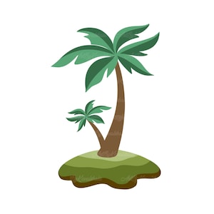 ヤシの木のクリップアート、ヤシの木の PNG、デジタルダウンロード