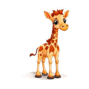 Giraffe Clipart, Cute Giraffe PNG, Digital Download
