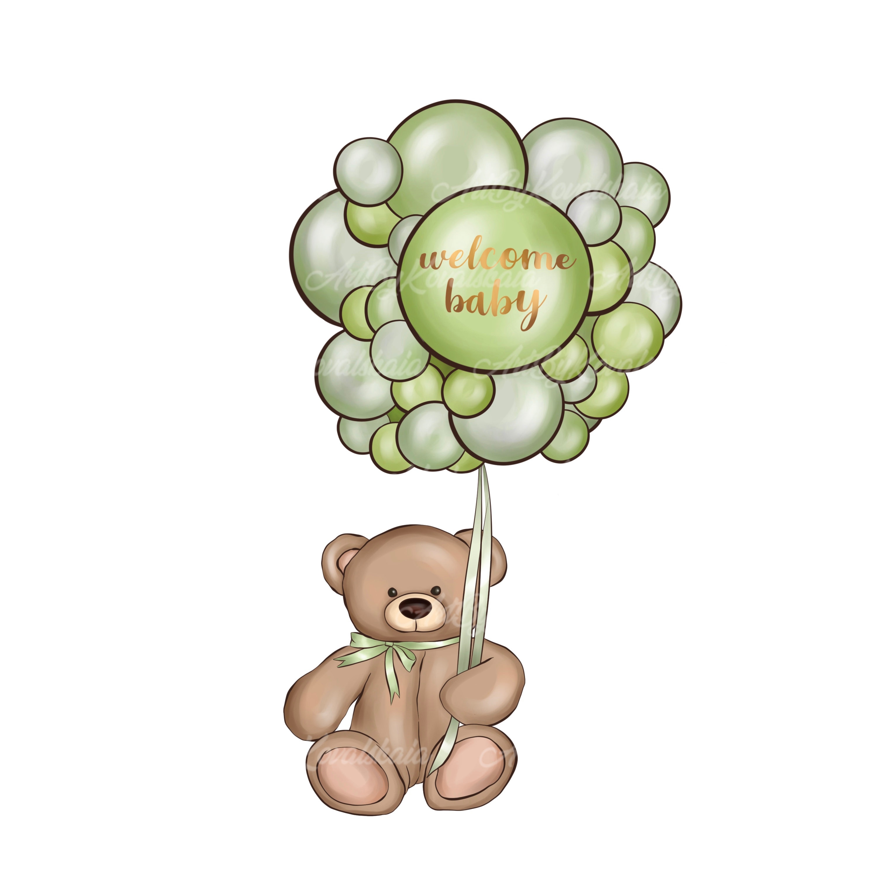 Teddy Bear Clipart Cute Teddy Bear PNG Baby Shower Clipart Etsy France