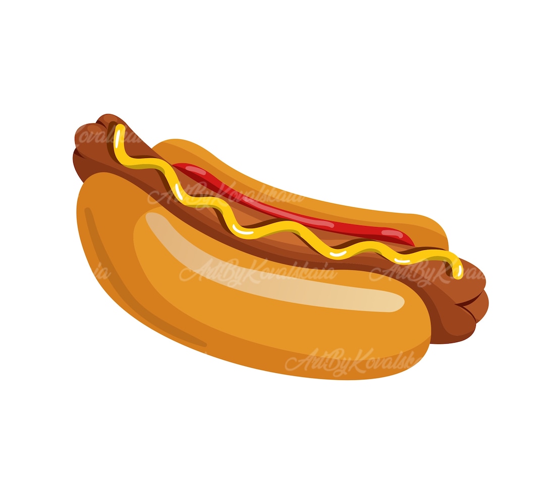 Hot Dog SVG EPS Hot Dog Clipart Digital Download Etsy Il 1080xN.4237974675 70ru
