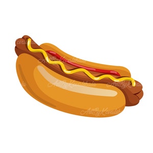 Hot Dog SVG EPS, Hot Dog Clipart, Digital Download