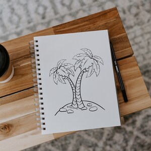 Palm Tree PNG, Kleurplaat, Palm Tree Clipart, Digitale Download