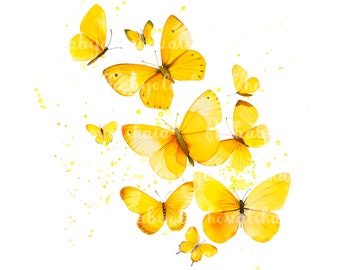 Imágenes prediseñadas de mariposas, mariposas de acuarela PNG, descarga digital