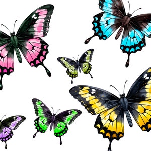 Clipart de borboleta, borboletas em aquarela PNG, download digital