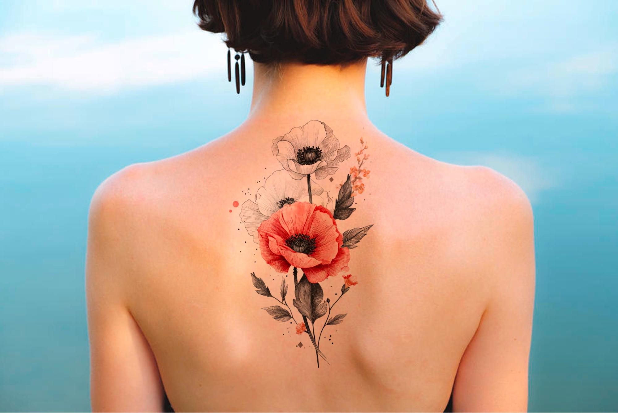 Beautiful Flower Shoulder Tattoos for Ladies