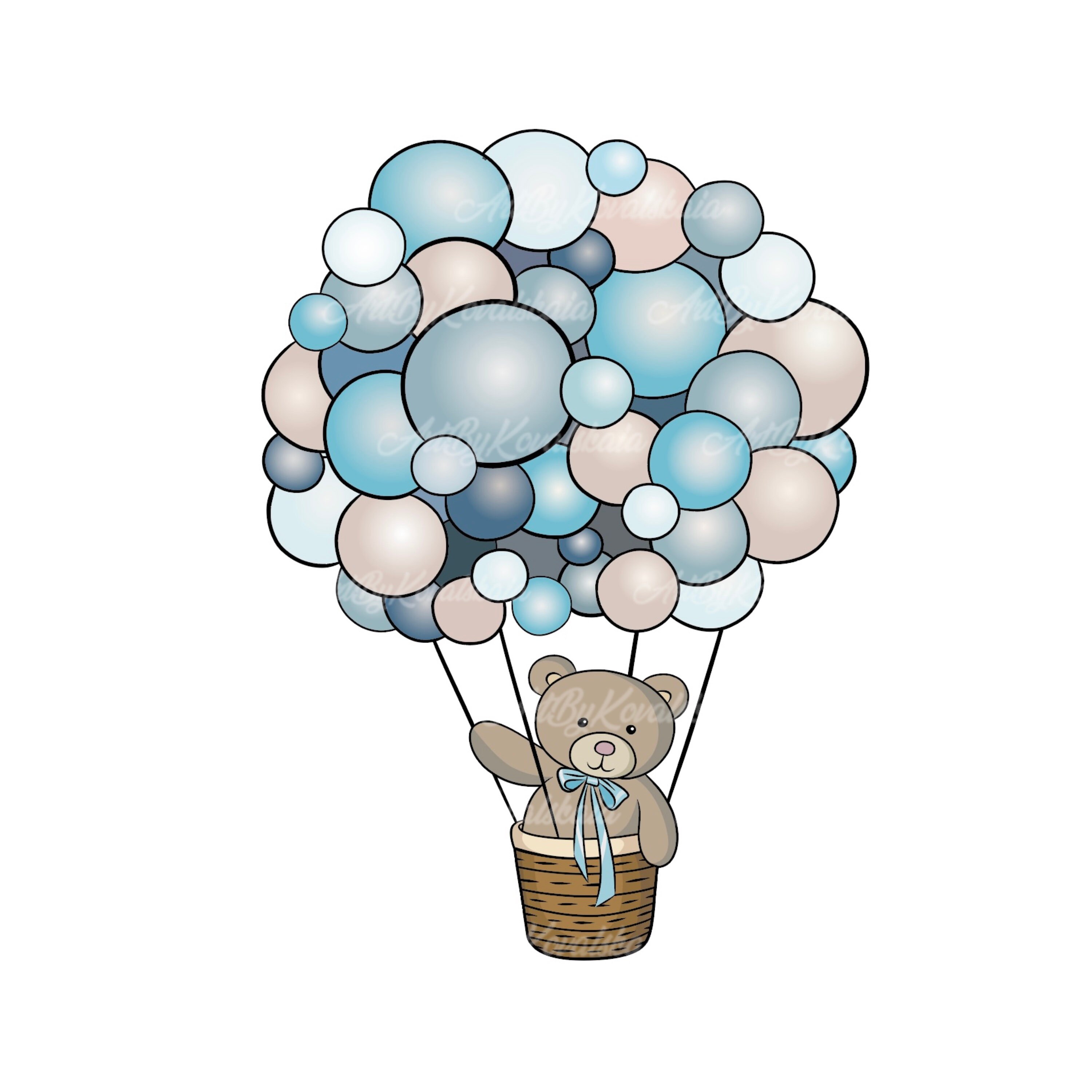 Teddy Bear Air Balloon Clipart: SVG, PNG (digital Download) - Etsy