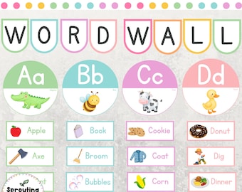 Editable Animal Themed Word Wall | Classroom A-Z Alphabet Printables | Preschool Classroom Decor
